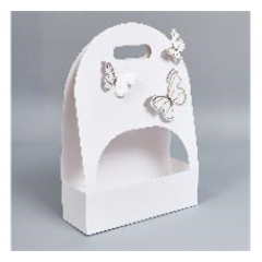 Сумка для цветов BUTTERFIY 25*9*36 см БЕЛЫЙ