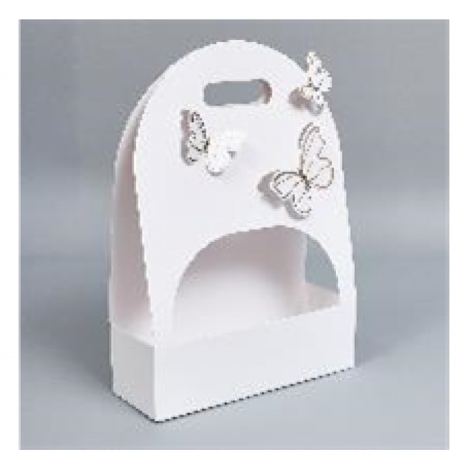 Сумка для цветов BUTTERFIY 25*9*36 см БЕЛЫЙ