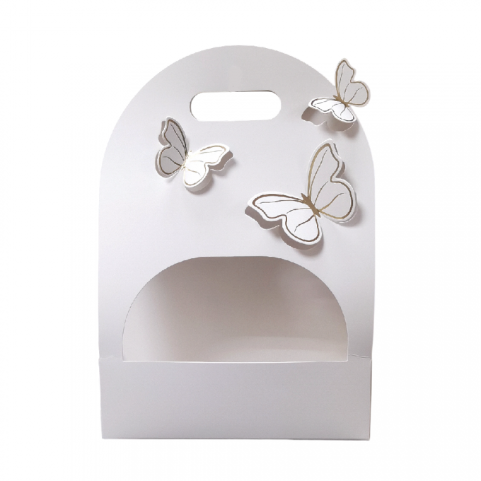 Сумка для цветов BUTTERFIY 25*9*36 см БЕЛЫЙ