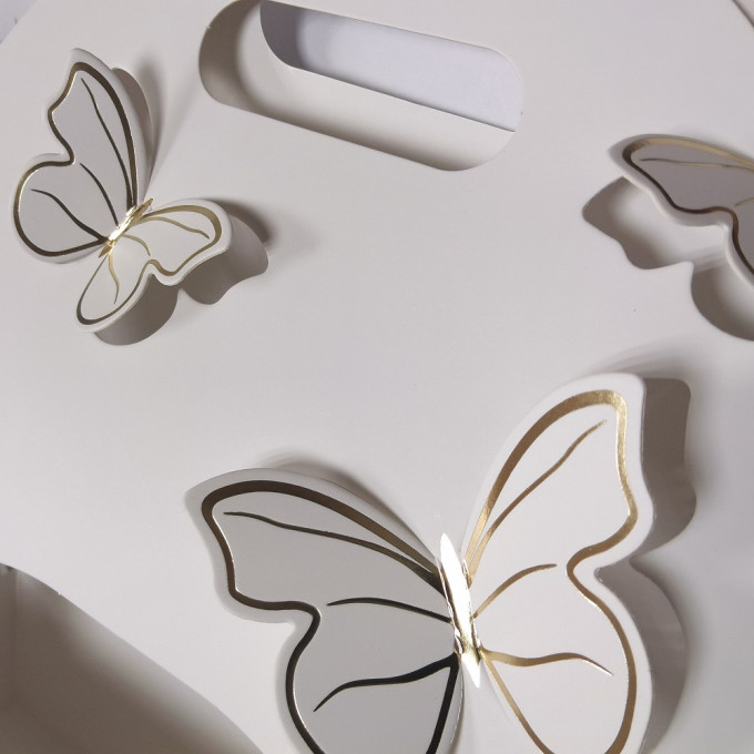 Сумка для цветов BUTTERFIY 25*9*36 см БЕЛЫЙ