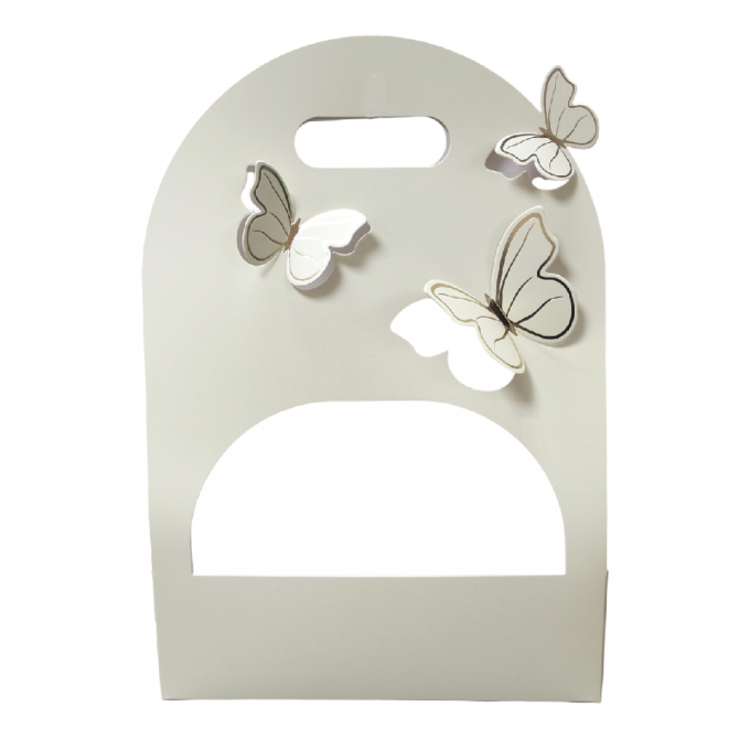 Сумка для цветов BUTTERFIY 25*9*36 см КРЕМОВЫЙ