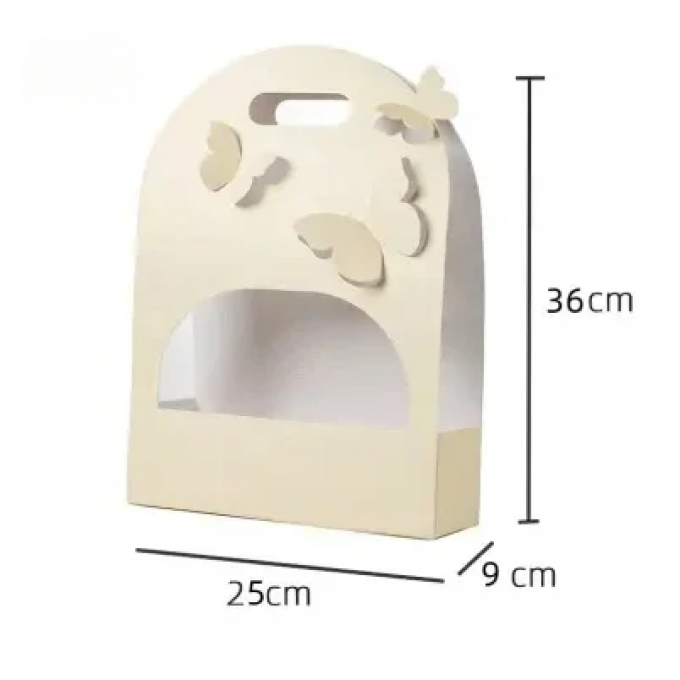 Сумка для цветов BUTTERFIY 25*9*36 см КРЕМОВЫЙ