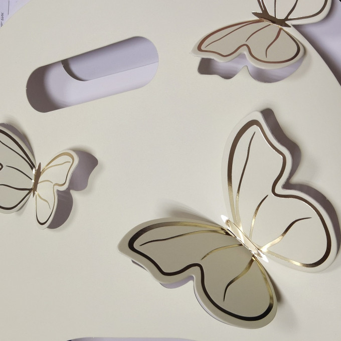 Сумка для цветов BUTTERFIY 25*9*36 см КРЕМОВЫЙ