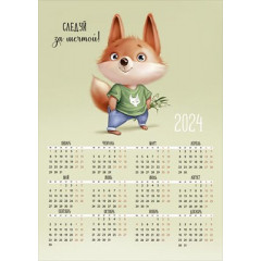 Календарь листовой 2024 "Позитив от лисенка"