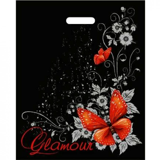Пакет полиэтиленовый с вырубной ручкой 38*47 см Гламур ламинация