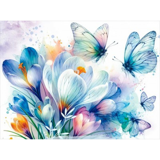 Конверт для подарочного сертификата без надписи (бабочки и цветы)