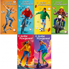 Конверт для денег С Днем рождения! Молодежка МИКС (6в*4)