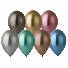 Воздушный шар латексный без рисунка 14" Хром Shiny ассорти