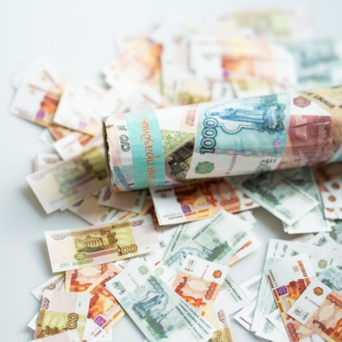 Пневмохлопушка в металлической тубе 40см Рублевый бум