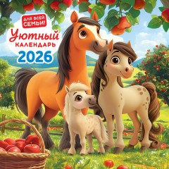 Календарь перекидной на скрепке на 2026 год Символ года. Уютный календарь