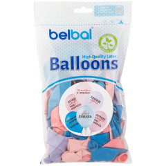 Воздушный шар латексный с рисунком 14" пастель Love Zaraza 2цв ассорти