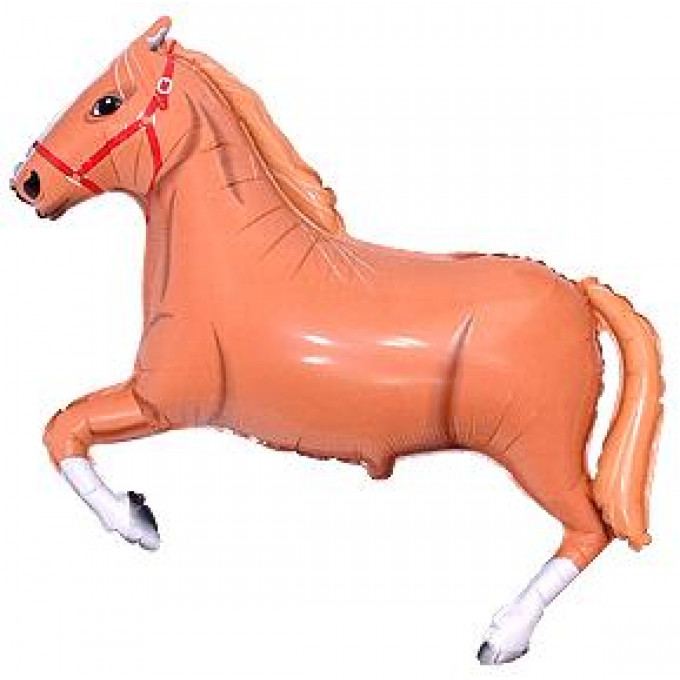 Воздушный шар фольгированный 42" Фигура Лошадь коричневая 75*107 см