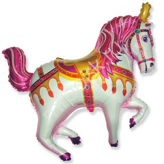 Воздушный шар фольгированный 42" Фигура Лошадь цирковая розовая 107*80 см