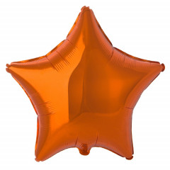 Воздушный шар фольгированный без рисунка 18"/45см ЗВЕЗДА Металлик Orange