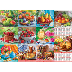 Календарь листовой А2 на 2026 год Натюрморты, Русская кухня, Чаепитие МИКС (11в*4)