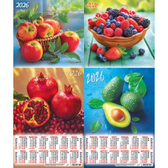 Календарь листовой А3 на 2026 год Натюрморты, Русская кухня, Чаепитие МИКС (4в*10)