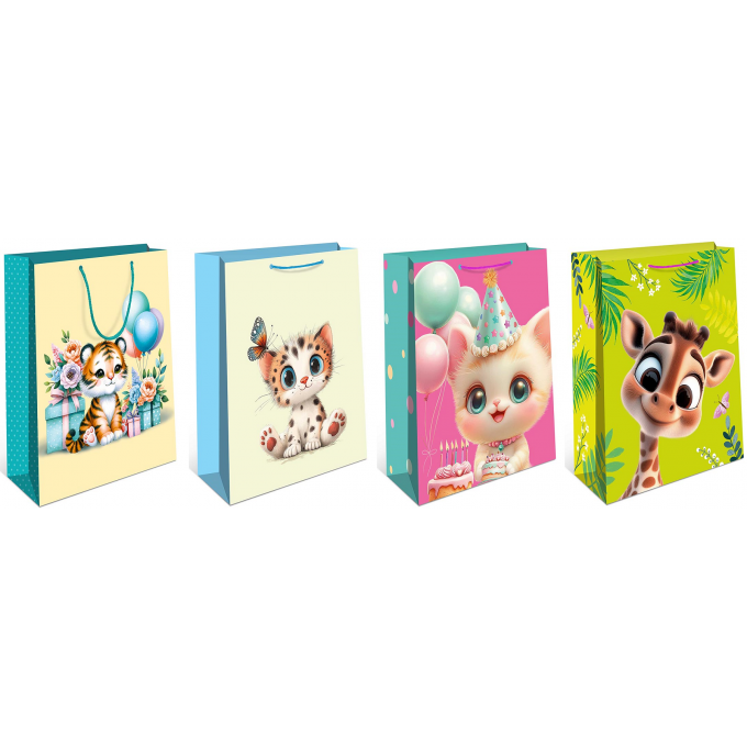 Пакет подарочный 18*22,3*10 см Детский Микс (4в*2)