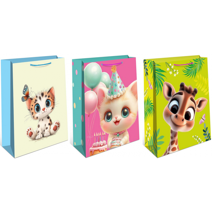 Пакет подарочный 18*22,3*10 см Детский Микс (3в*2)