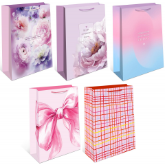 Пакет подарочный 18*22,3*10 см Женский Микс (5в*2)