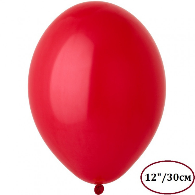 Воздушный шар латексный без рисунка 12" Пастель Экстра Красный/Red