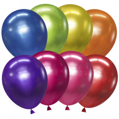 Воздушный шар латексный без рисунка 10''/25 см Ассорти металлик