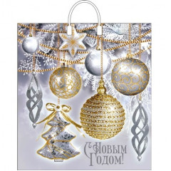 Пакет П/Э с пластмассовыми ручками 40х44 Интерпак ламинация БЛИКИ