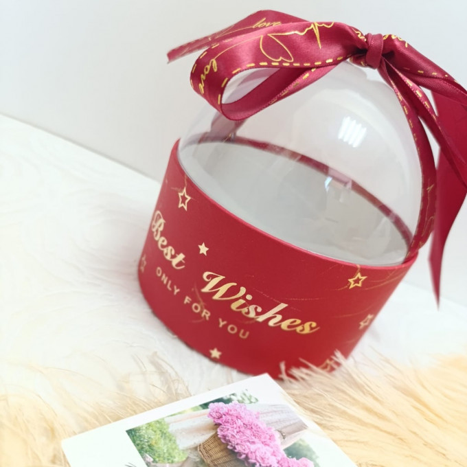 Коробка подарочная "Best wishes" 13*13*13 см КРАСНЫЙ