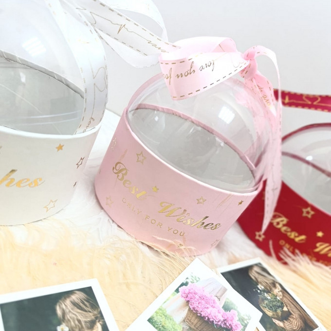 Коробка подарочная "Best wishes" 13*13*13 см КРАСНЫЙ