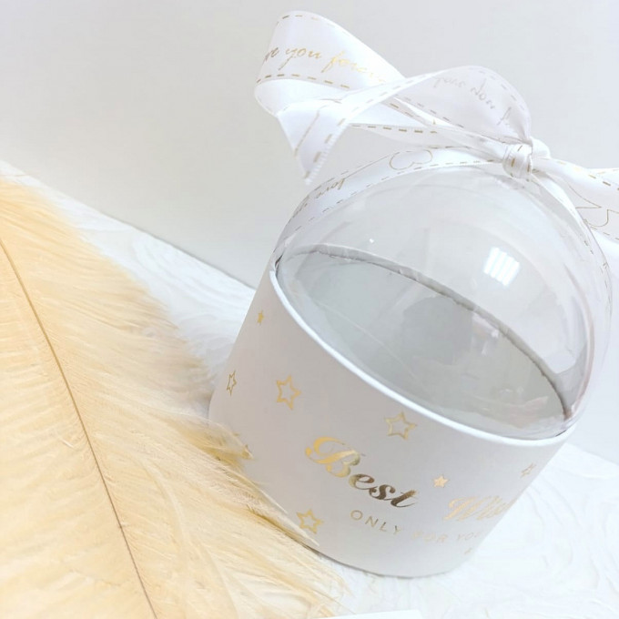 Коробка подарочная "Best wishes" 13*13*13 см БЕЛЫЙ