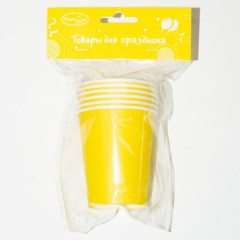 Стакан бумажный Yellow 250мл 6шт
