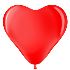 Воздушный шар латексный без рисунка Сердце 12''/30 Пастель Красный