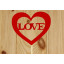 Топпер "Love" в сердце 10*30 см МДФ 3мм, окрашен. на шпажке, Красный