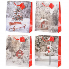 Пакет подарочный 26*32*11см ЗИМА