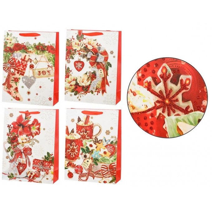 Пакет подарочный 26*32*10 см НОВОГОДНИЙ
