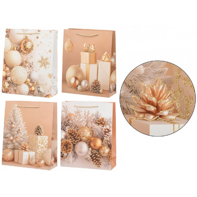 Пакет подарочный 18*23*10 см НОВОГОДНИЙ ШИК