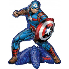 Воздушный шар фольгированный 26" Фигура на подставке Мстители Капитан Америка 55*66см