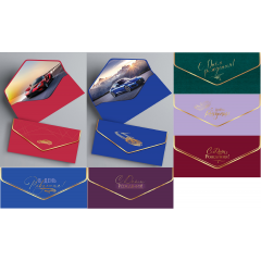 Конверт для денег Общепоздравит. ФОЛЬГА, ЛАК SOFT-TOUCH Микс (7в*3)