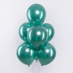 Воздушный шар латексный  12''/30 см хром Зеленый лайт, 50 шт