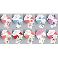 Конверт для денег С Днем рождения! ФОЛЬГА, ЛАК SOFT-TOUCH Микс (10в*2)