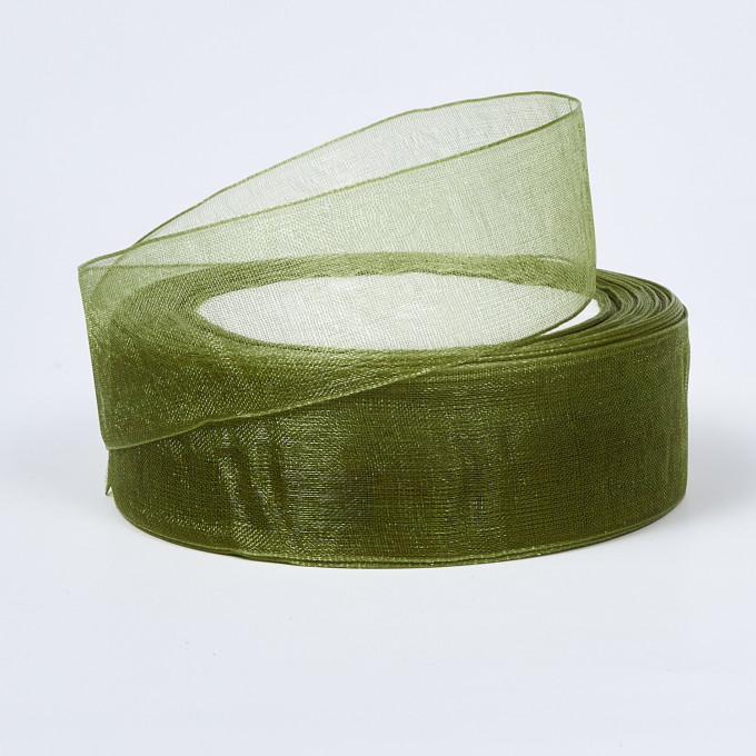 Лента органза 25мм*25ярд ЗЕЛЕНЫЙ ЧАЙ