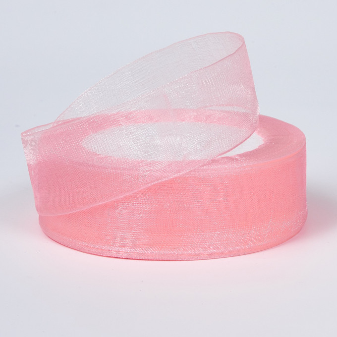 Лента органза 25мм*25ярд СВЕТЛО-РОЗОВЫЙ