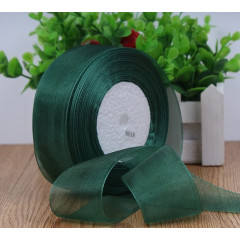 Лента органза 25мм*25ярд ТРАВЯНОЙ