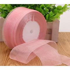 Лента органза 25мм*25ярд ЧАЙНАЯ РОЗА