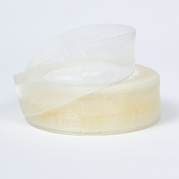 Лента органза 25мм*25ярд ЭКРЮ