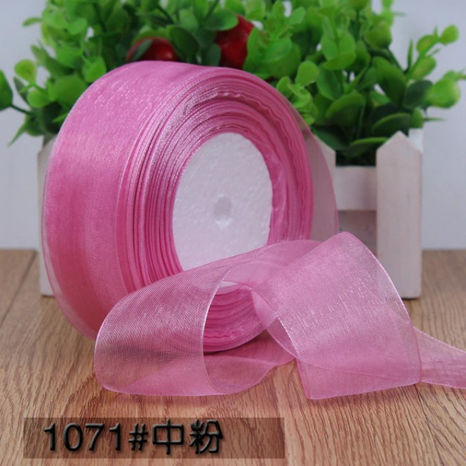 Лента органза 25мм*25ярд ЯГОДНЫЙ