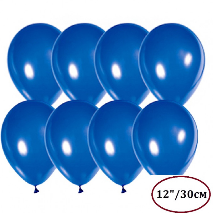 Воздушный шар латексный без рисунка 12" пастель Ультрамарин