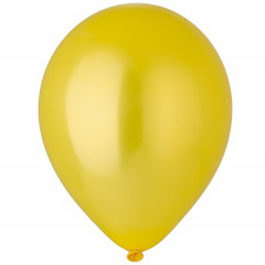 Воздушный шар латексный без рисунка 5"/30 Метал Желтый/Yellow