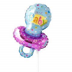Воздушный шар фольгированный мини -фигура 14" Соска голубая/FM