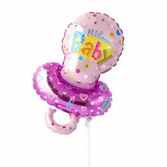 Воздушный шар фольгированный мини-фигура 14" Фигура-мини Соска розовая 36 см