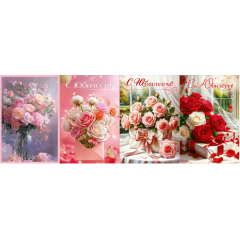 Открытка С Юбилеем! жен Микс (4в*5)